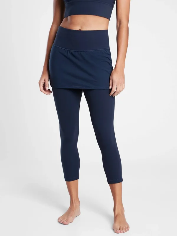 Athleta Women's Elation 2-in 1 Capri Navy Size L