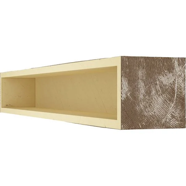Ekena Millwork MANUHH08X08X84VM 8x22H x 8x22D x 84x22W Hand Hewn Faux Wood Fireplace Mantel - Vintage Mahogany