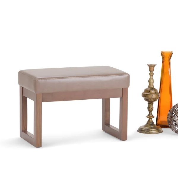 Wyndenhall Madison 26 inch Wide Contemporary Rectangle Ottoman Bench - Stone Grey