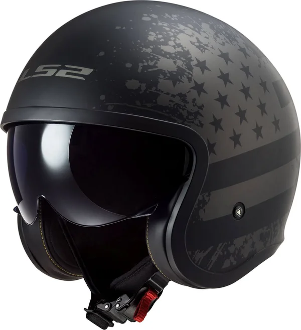 LS2 OF599 Spitfire Black Flag Jet Helmet Size 2XL
