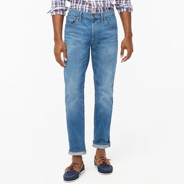 J.Crew Factory Mens Straight-Fit Jean in Signature Flex (Light Medium - Size 38x32)