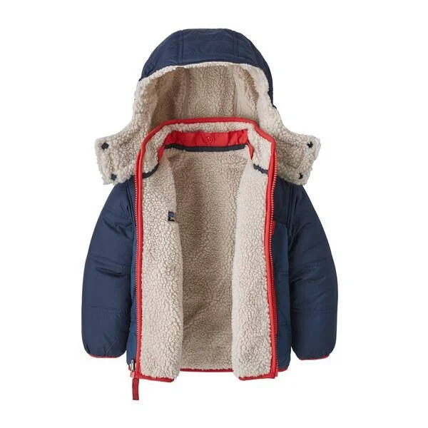 Patagonia Baby Reversible Tribbles Hoody Seafan Pink w/Current Blue 4T