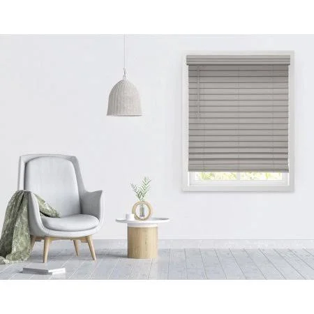 Richfield Studios 2.5 inch Cordless Faux Wood Blinds, Graystone, Size: 53 x 64