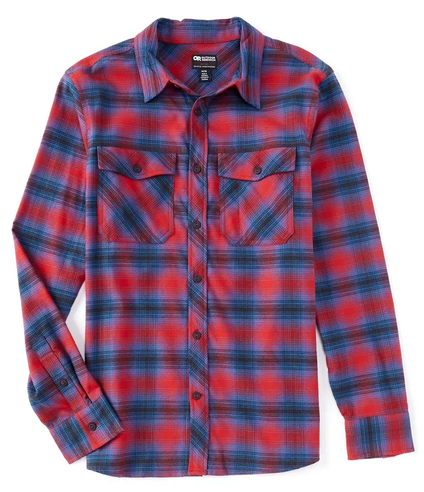 Outdoor Research Sandpoint Flannel Shirt - Men's Classic Blue Plaid, S