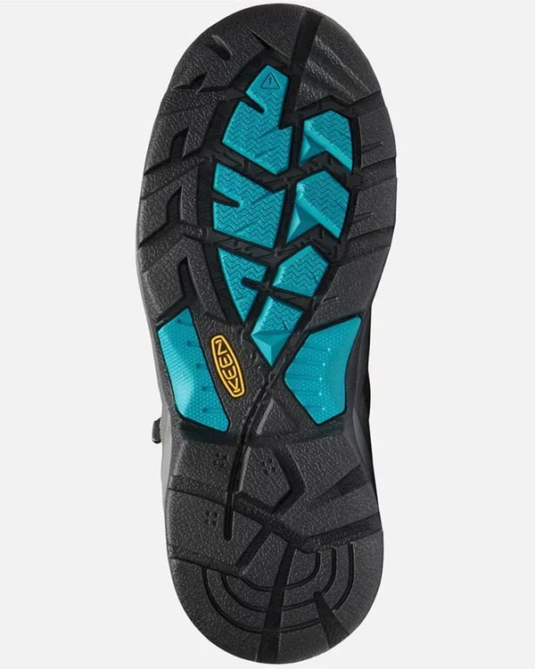 Keen Utility Women's Detroit XT Mid Steel Toe Waterproof Work Boot, Gargoyle/Lake Blue, 7