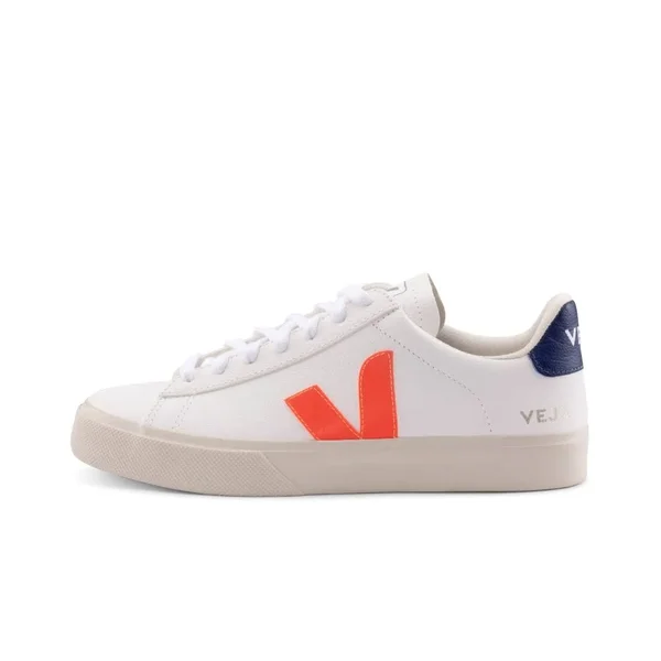 Womens Veja Campo Trainers White/Orange-Fluo/Cobalt - Urban Excess