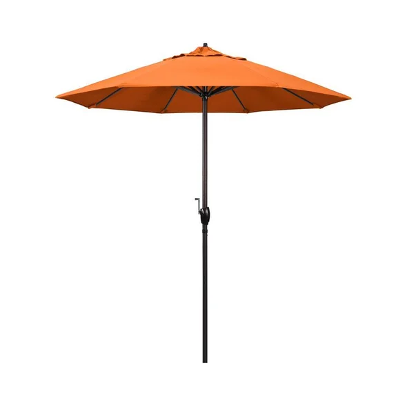 California Umbrella 7.5& Casa Series Patio Umbrella with Bronze Aluminum Pole Aluminum RibsAuto Tilt Crank Lift with Sunbrella 2