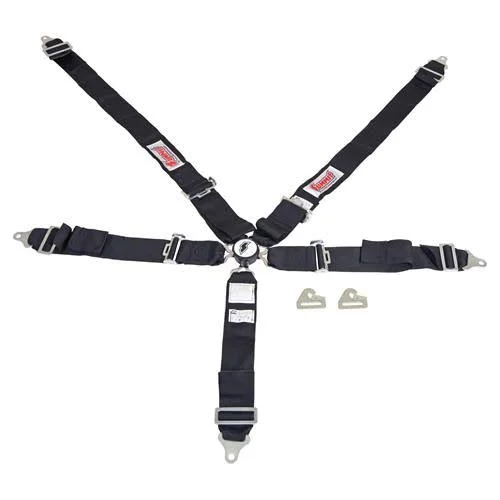 5-Point Racing Harness Seat Belt Camlock Summit Racing Race Harnesses - Black/Red Nylon - Summit Racing Equipment 510305