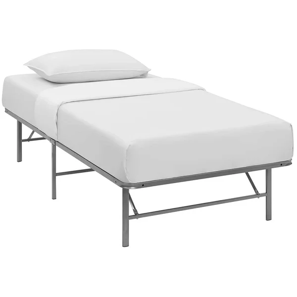 Modway Horizon Stainless Steel Bed Frame, Silver, Twin