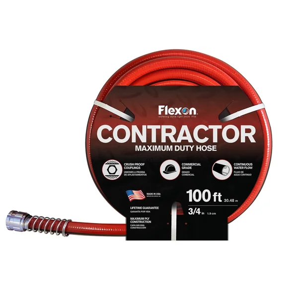 Flexon 3/4-in x 100-ft Contractor-Duty Kink Free Vinyl Red Hose, CG34100L