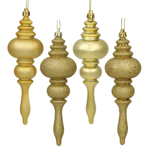 Vickerman 7 in. 4 Finish Finial Ornament - Set of 8, Gold