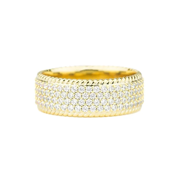 Diamond 4-Row Rope Ring 5 - Gold