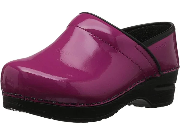 Women's Professional Patent Clog -Fuchsia