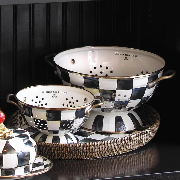 MacKenzie-Childs - Courtly Check Enamel Colander - Small