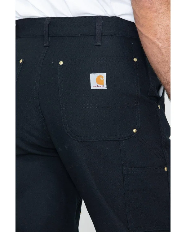 Carhartt Firm Duck Double Front Work Dungaree Pants, Men's Black