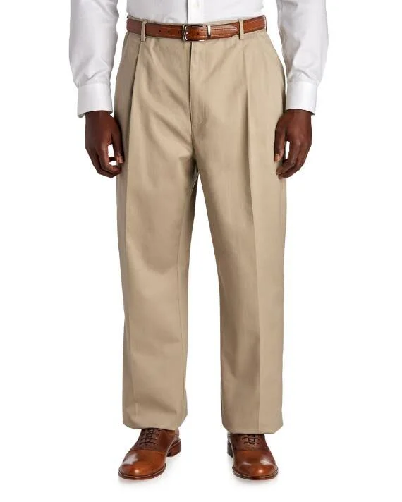 Savane Men's Big & Tall Ultimate Performance Chino Pleated Pants