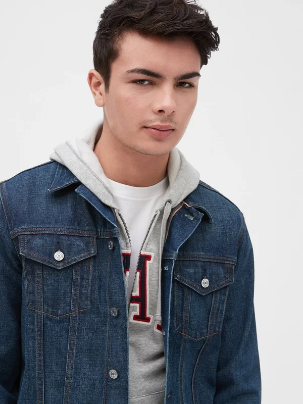 Gap Men's Arch Logo Hoodie Gray Heather Tall Size M