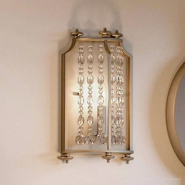 Urban Ambiance Luxury Luxe Wall Sconce - Size: 13-5/8 inchh x 8-1/4 inchw, with Transitional Style Elements, Antique Silver Finis