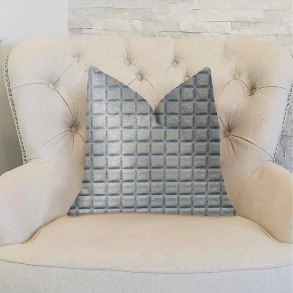 Plutus PBKR1958-2026-DP Silverton Silver Artificial Leather Luxury Throw Pillow 20 x 26 in. Standard
