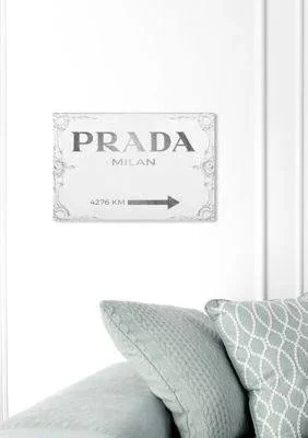 Oliver Gal &Milan Sign& Fashion and Glam Wall Art Canvas Print - Gray, White (15 x 10)