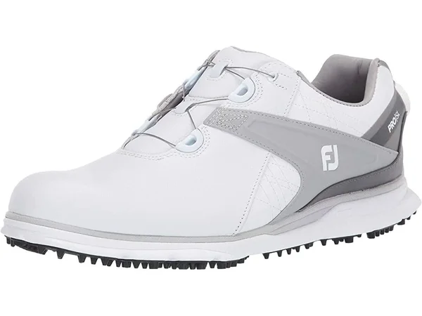FootJoy Men's Pro/SL Boa Golf Shoes, White/Grey, 7 W US