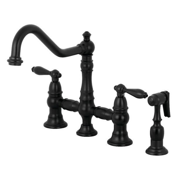 Restoration Kitchen Faucet with Side Sprayer - Oil Rubbed Bronze