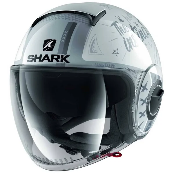 Shark - Helmet Nano Tribute RM White - Silver, Silver - Size S