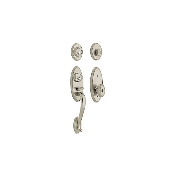 Baldwin Landon Single Cylinder Handleset w/ Interior Knob; Lifetime Satin Nickel
