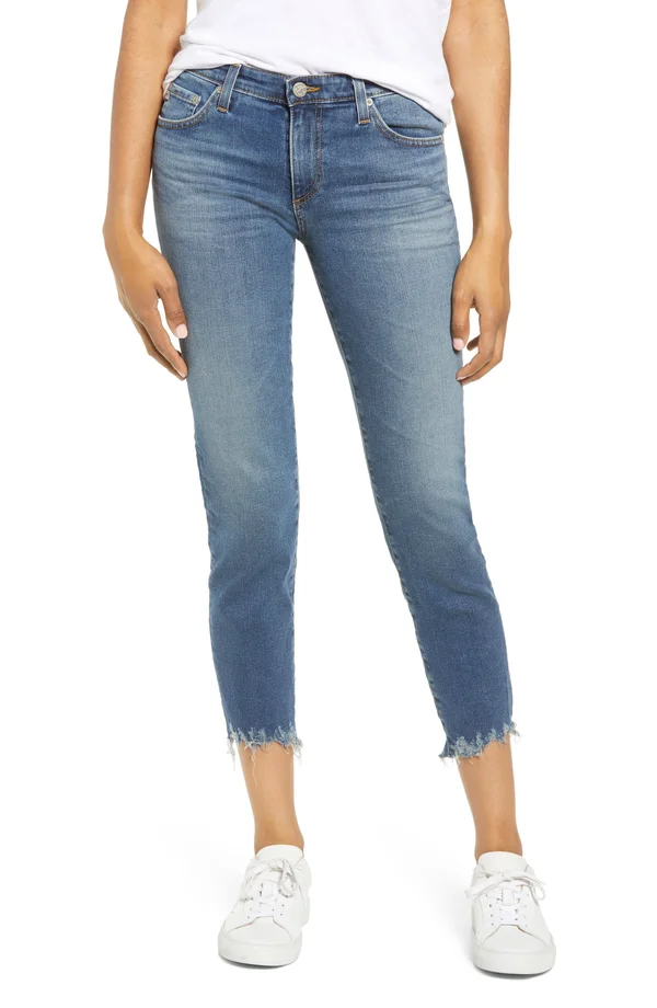 Women's Ag The Prima Straight Leg Crop Jeans - Size 26 - Blue