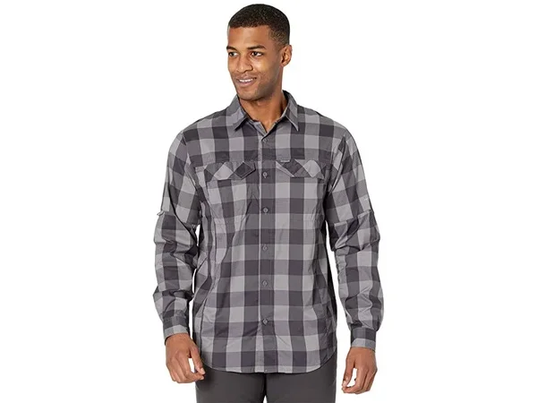 Columbia Men's Silver Ridge Lite Plaid Long Sleeve Shirt - XXL - City Grey Buffalo Plaid