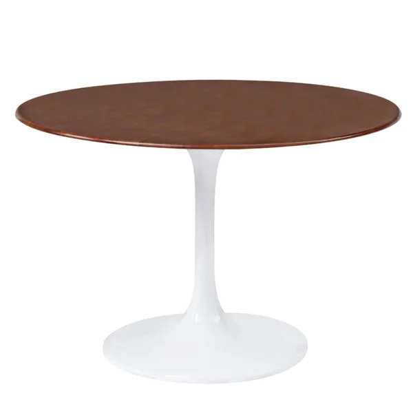 Fine Mod Imports Flower Table Wood Top 30 Inches, Walnut