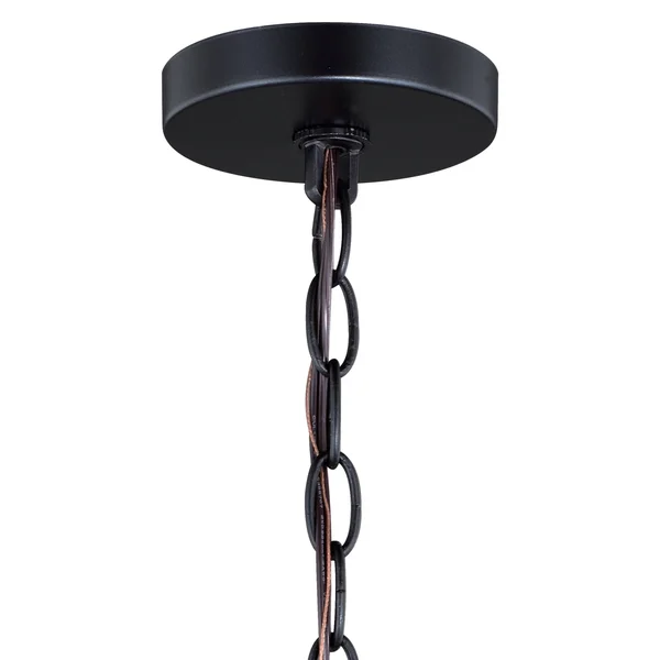 Vaxcel Dearborn 3 Light Pendant - Black Iron/Burnished Oak P0265