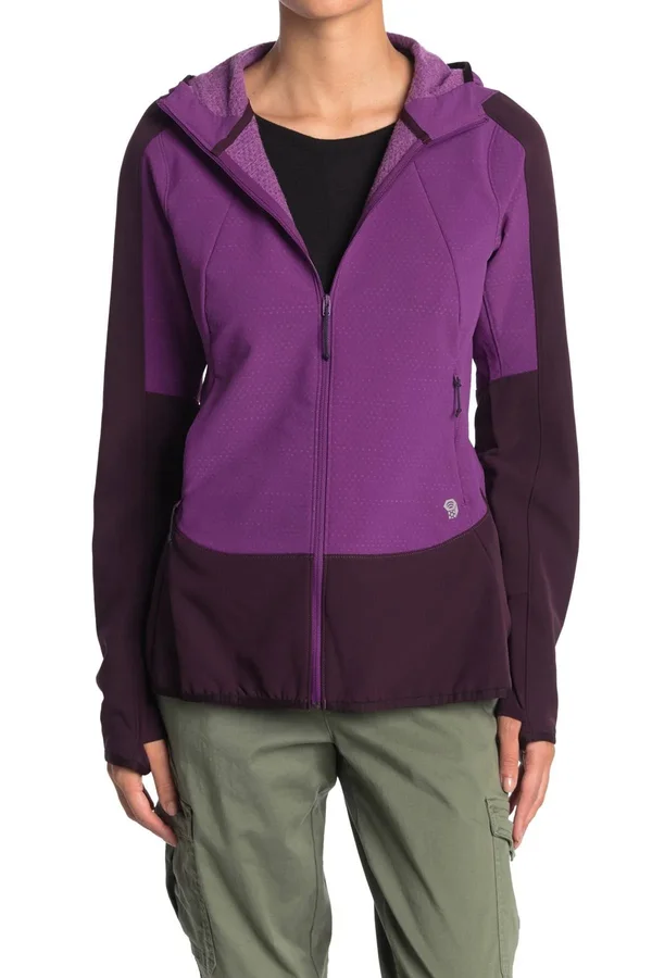 Mountain Hardwear Women's Keele Hybrid Full Zip Hoody - Xs - Purple