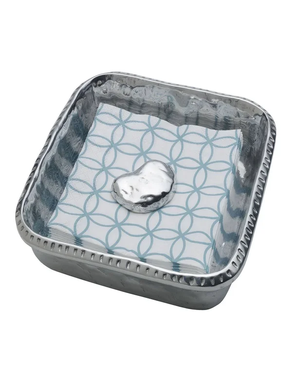 Wilton Armetale River Rock Napkin Box with Weight - 7 x 7 x 1