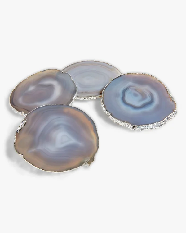 Anna New York - Lumino Coasters - Set of 4 - Smoke - Silver