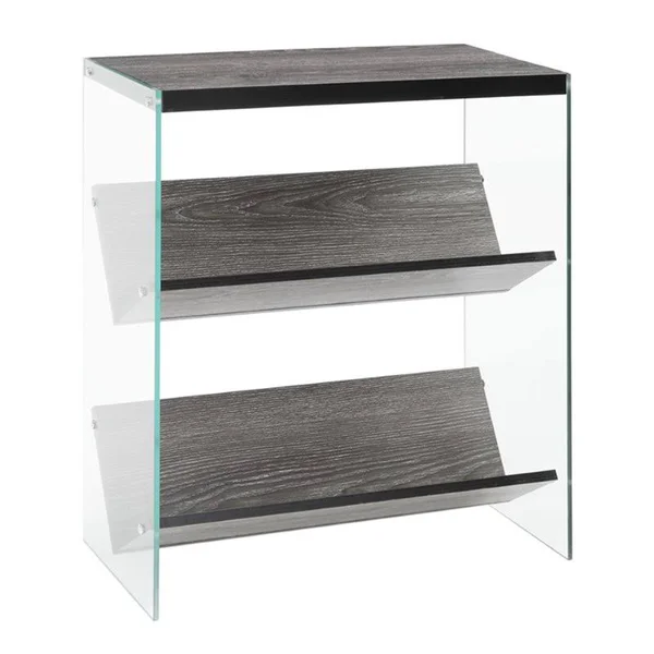 Pemberly Row 2 Shelf Bookcase in Weathered Gray - PR-1473436