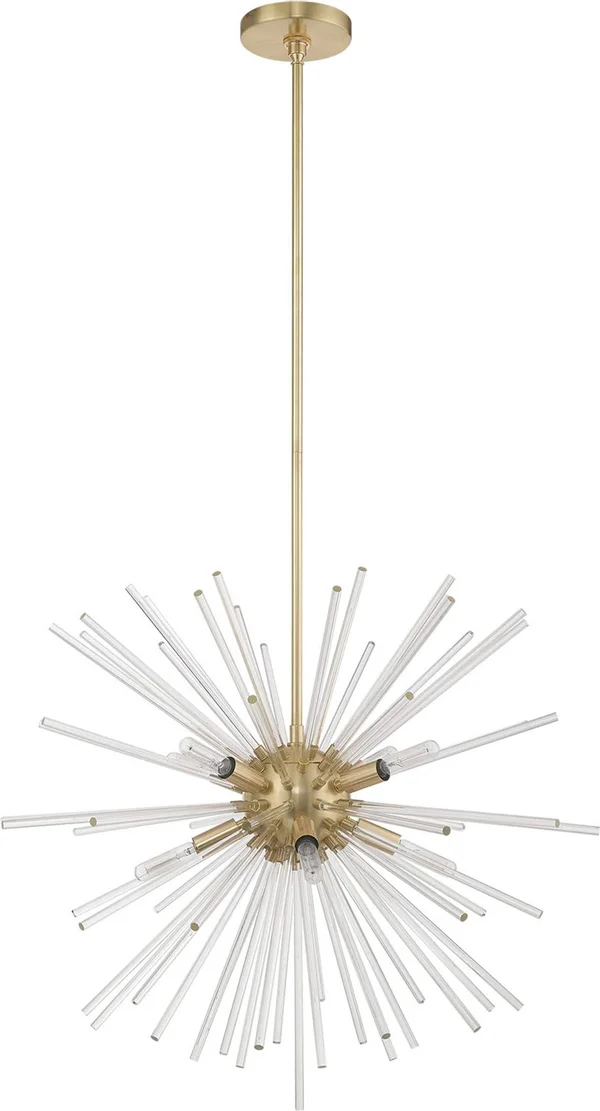 Livex Lighting 41256-12 Utopia 8-Light Pendant Chandelier, Satin Brass