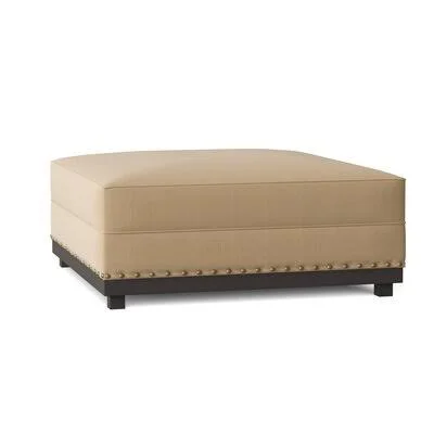 Alexie Ottoman Red Barrel Studio Body Fabric: Sachi Ricepaper - Leg Color: Antique White