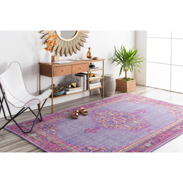 Hand-Knotted Alford Traditional Wool Area Rug (3&6 x 5&6) Purple Blue