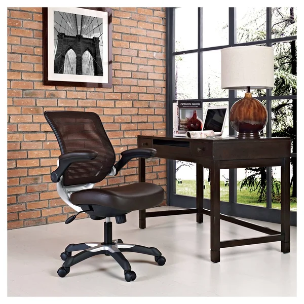 Ede Leatherette Office Chair - Brown