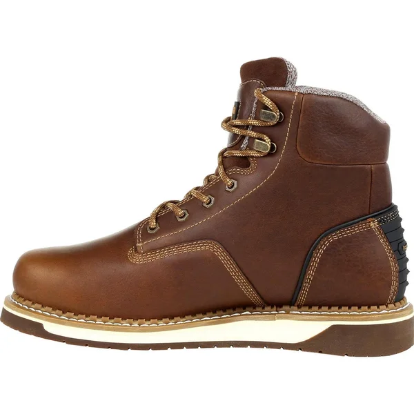 Men's Brown Georgia Boot Amp LT Wedge Waterproof Work Boot Size 10.5