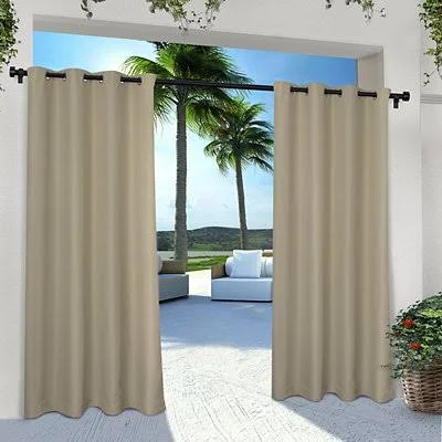 Taupe Cabana Outdoor Curtain Panel Set - 108 in.