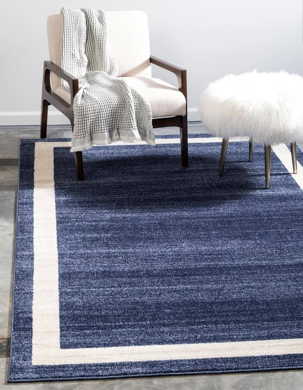 Unique Loom Del Mar Maria Navy Blue 3& 3 x 5& 3 Area Rug