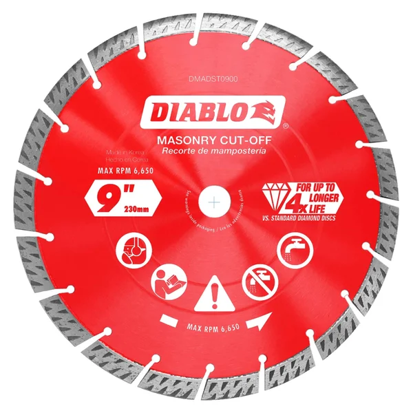 Diablo 9 in. Diamond Segmented Turbo Cut-Off Discs for Masonry