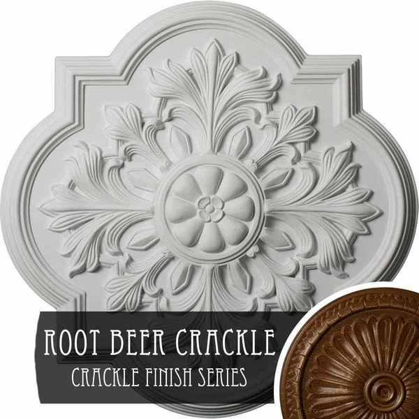 20 inchod x 1 3/4 inchp Bonetti Ceiling Medallion (Fits Canopies Up to 5 1/8 inch), Hand-Painted Root Beer Crackle