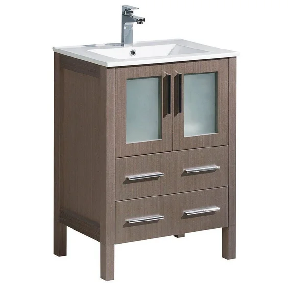 Fresca Torino Single Bathroom Vanity Set - Gray Oak, 24x22