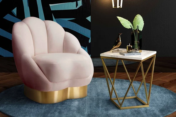 TOV Furniture Bloom Blush Velvet Chair