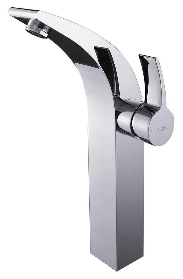 Kraus C-GV-100-12mm-14700CH Crystal Clear Glass Vessel Sink and Illusio Faucet Chrome
