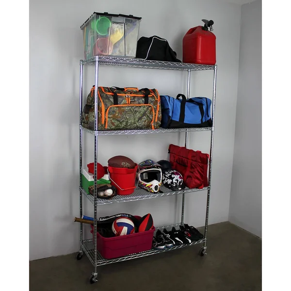 SafeRacks 72x22H x 48x22W x 18x22D 4-Tier NSF Wire Shelving