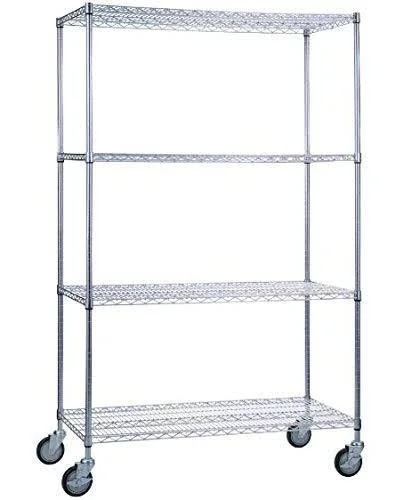 SafeRacks 72x22H x 48x22W x 18x22D 4-Tier NSF Wire Shelving